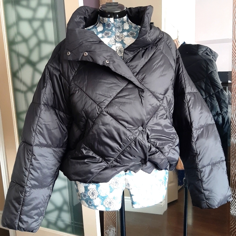 Zara Water Repellent Puffer Cropped Jacket